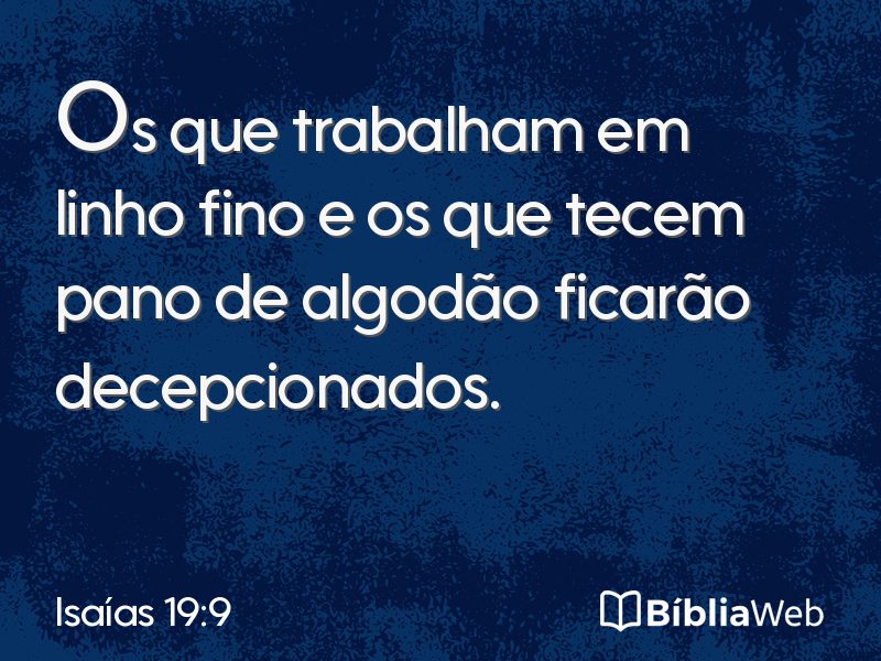 Isaías 19:9 em imagem para compartilhar