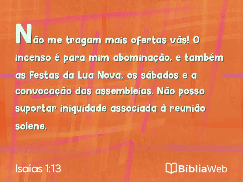 Isaías 1:13 em imagem para compartilhar