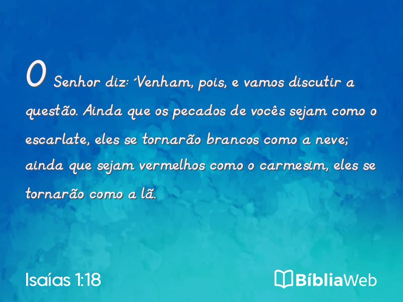 Isaías 1:18 em imagem para compartilhar