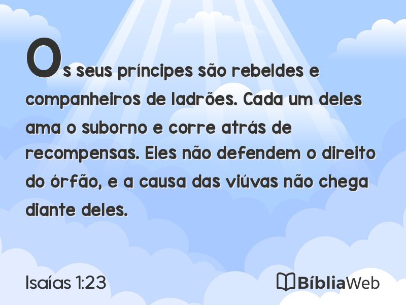 Isaías 1:23 em imagem para compartilhar