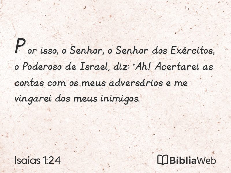 Isaías 1:24 em imagem para compartilhar