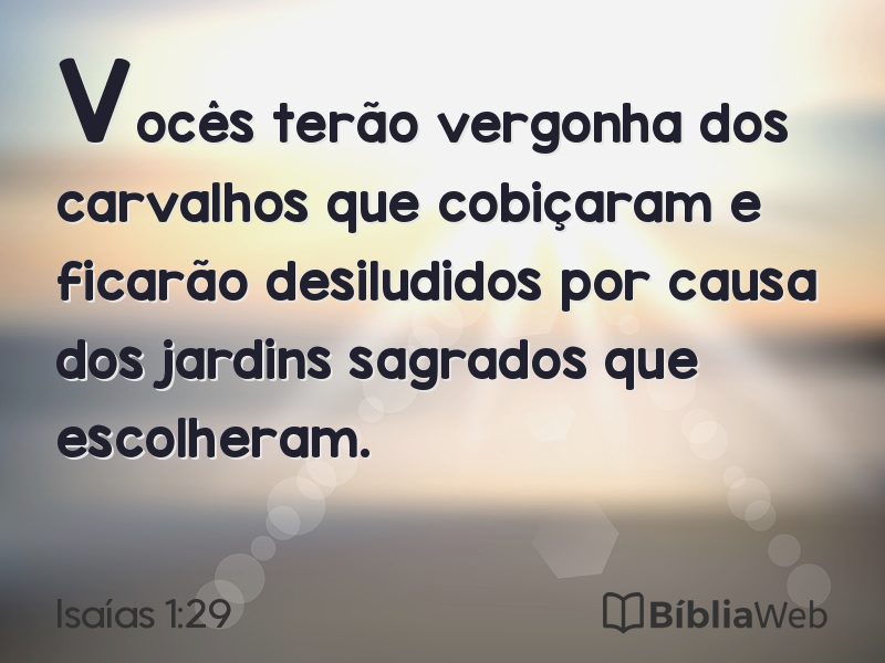 Isaías 1:29 em imagem para compartilhar