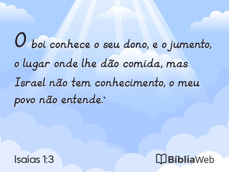 Isaías 1:3 em imagem para compartilhar