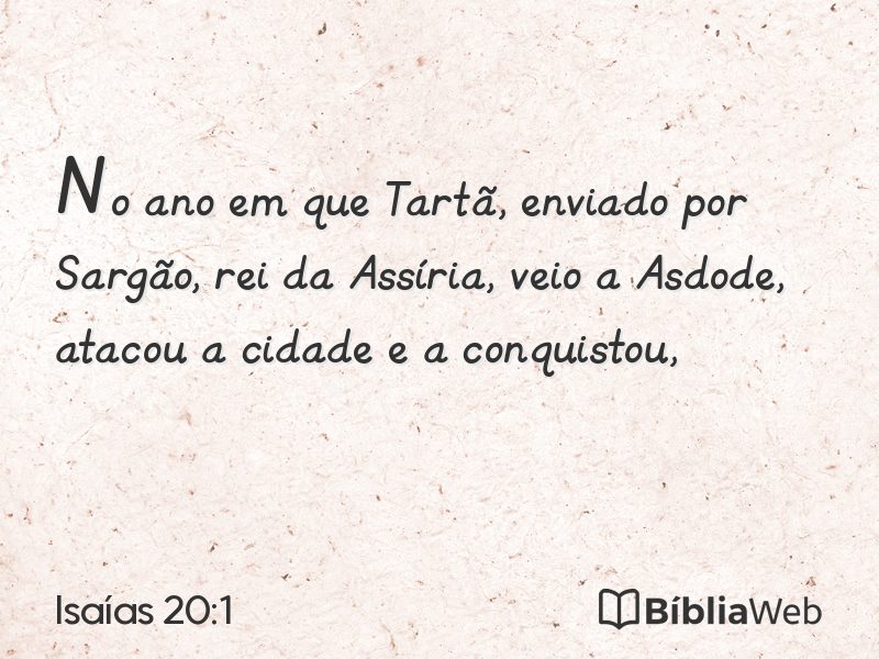 Isaías 20:1 em imagem para compartilhar