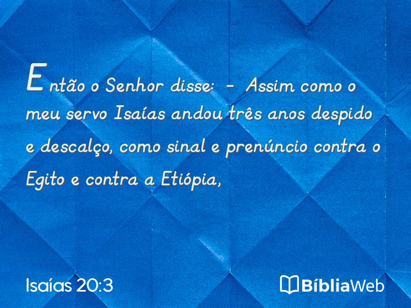 Isaías 20:3 em imagem para compartilhar