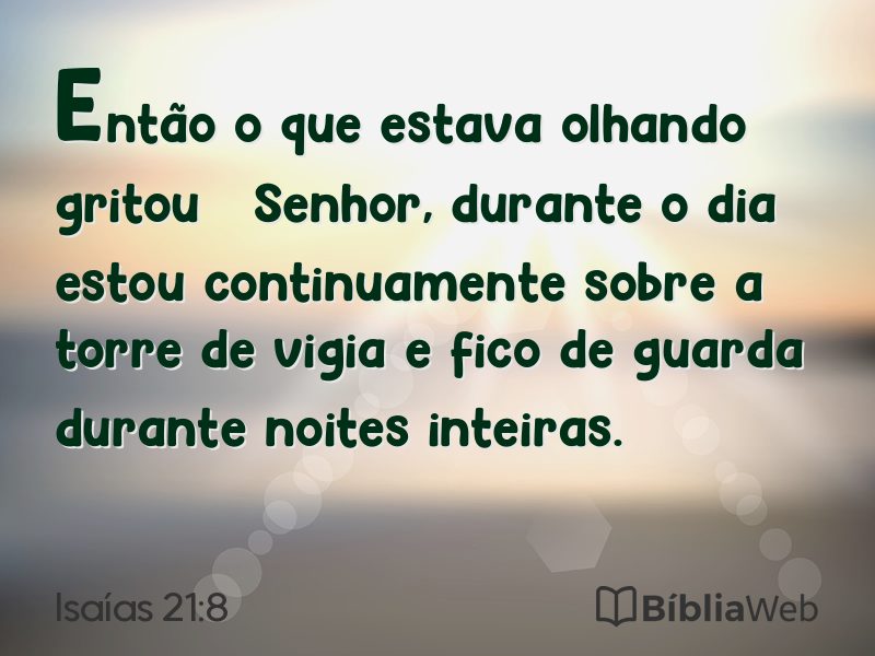 Isaías 21:8 em imagem para compartilhar