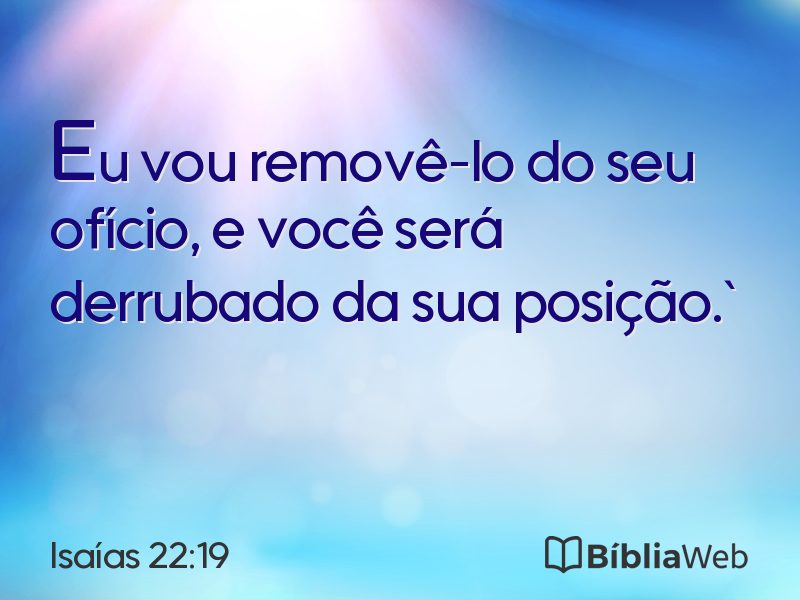 Isaías 22:19 em imagem para compartilhar