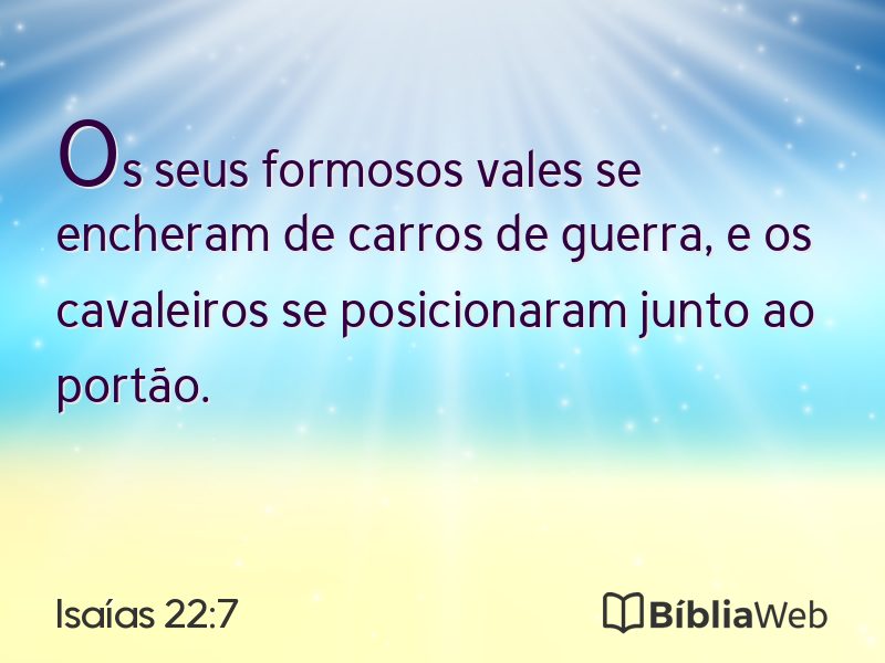 Isaías 22:7 em imagem para compartilhar