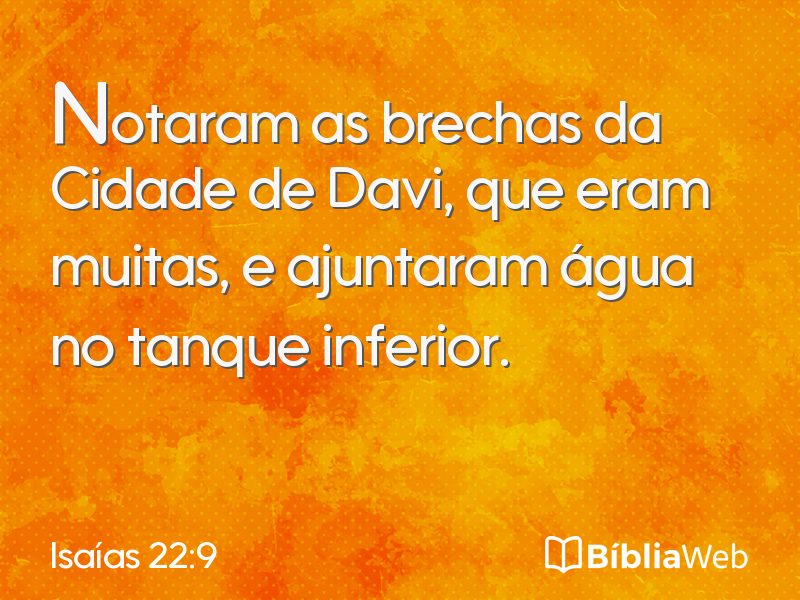 Isaías 22:9 em imagem para compartilhar