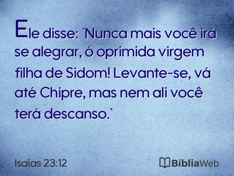 Isaías 23:12 em imagem para compartilhar