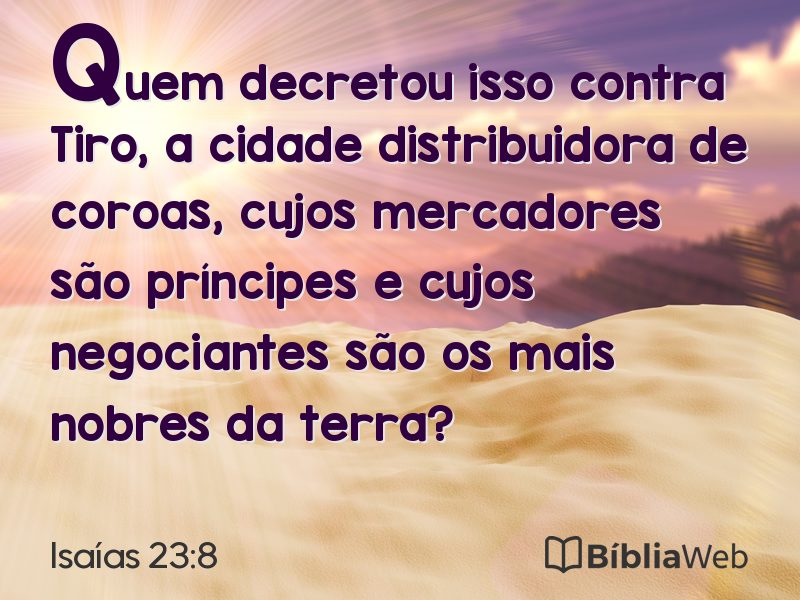 Isaías 23:8 em imagem para compartilhar