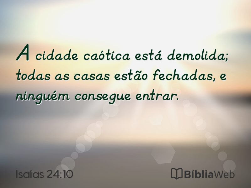 Isaías 24:10 em imagem para compartilhar