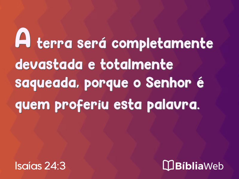 Isaías 24:3 em imagem para compartilhar