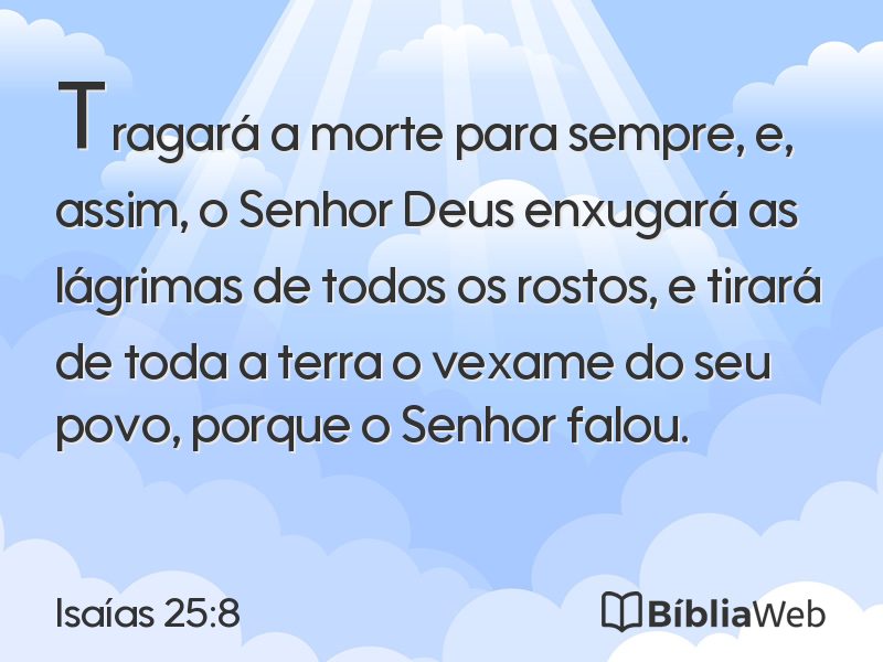 Isaías 25:8 em imagem para compartilhar