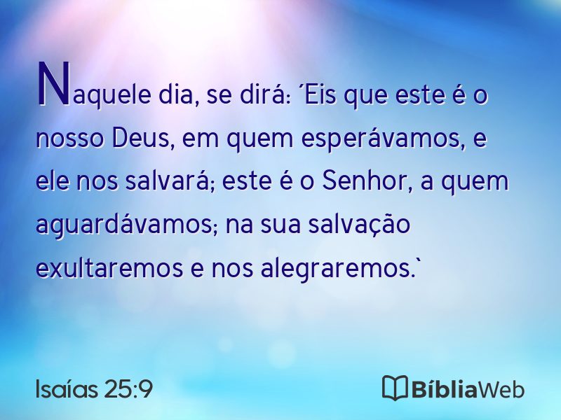 Isaías 25:9 em imagem para compartilhar