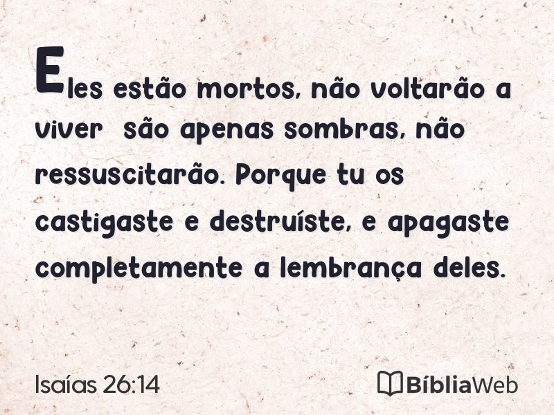 Isaías 26:14 em imagem para compartilhar