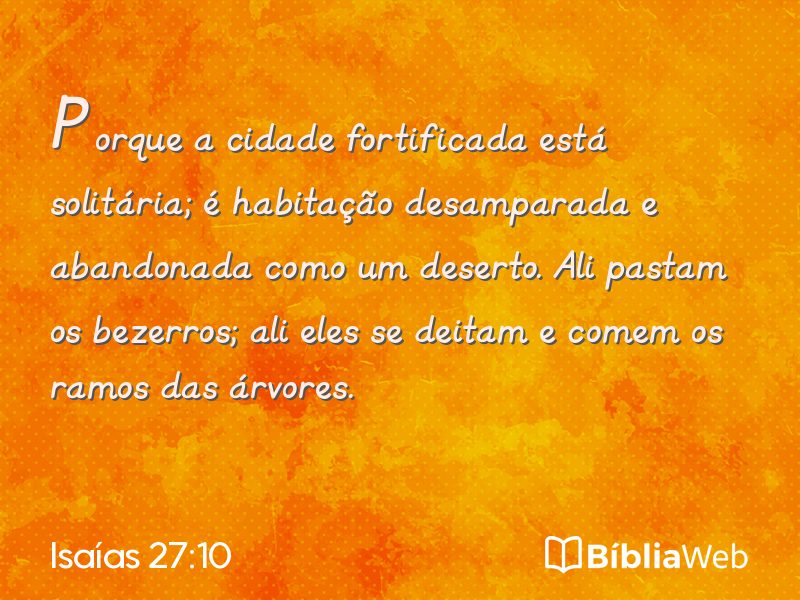 Isaías 27:10 em imagem para compartilhar