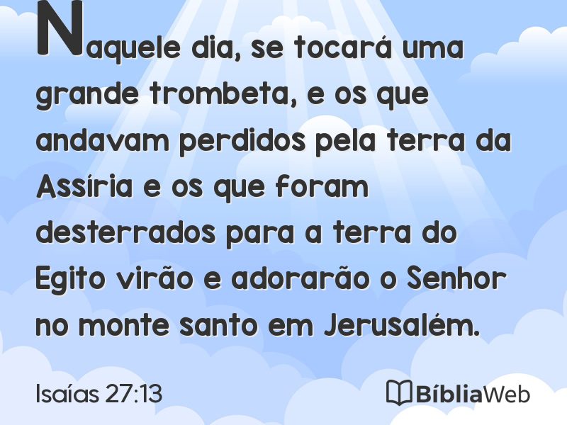 Isaías 27:13 em imagem para compartilhar