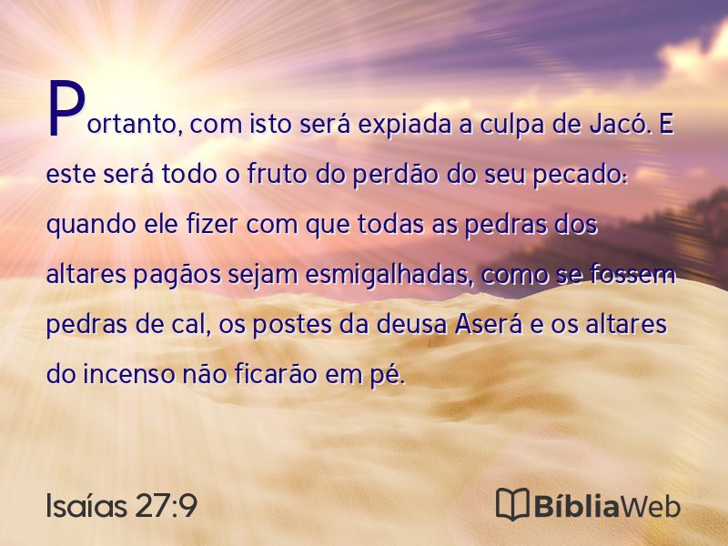 Isaías 27:9 em imagem para compartilhar