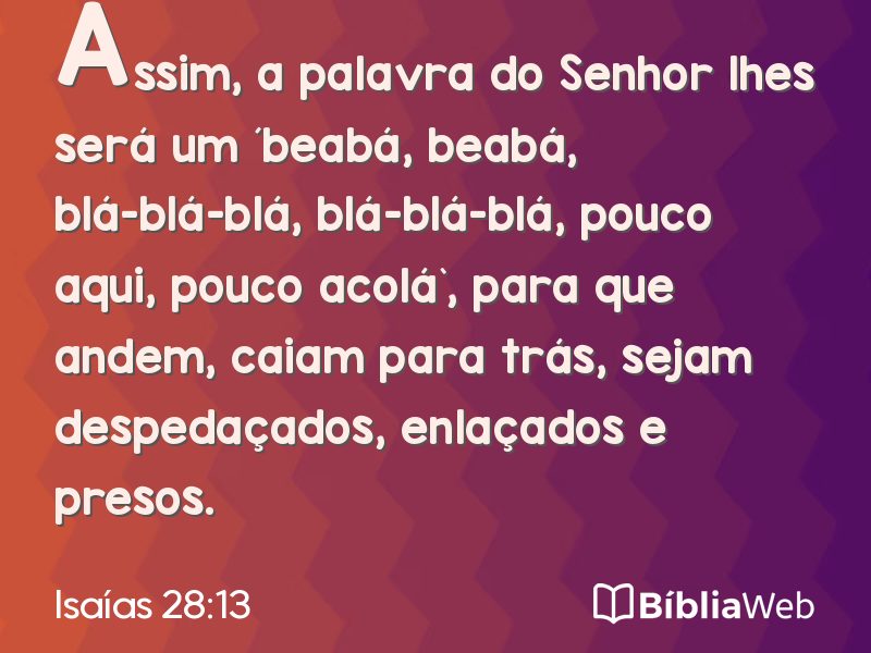 Isaías 28:13 em imagem para compartilhar