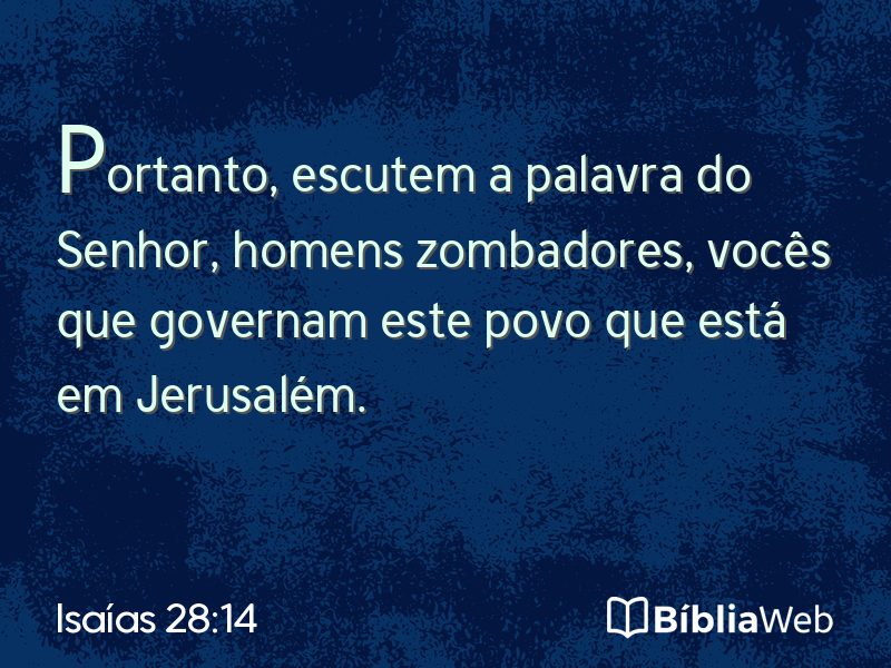 Isaías 28:14 em imagem para compartilhar