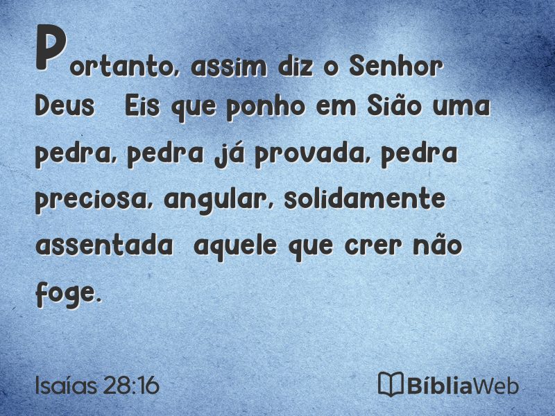 Isaías 28:16 em imagem para compartilhar