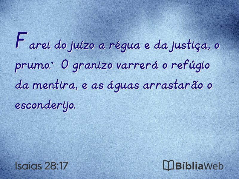 Isaías 28:17 em imagem para compartilhar
