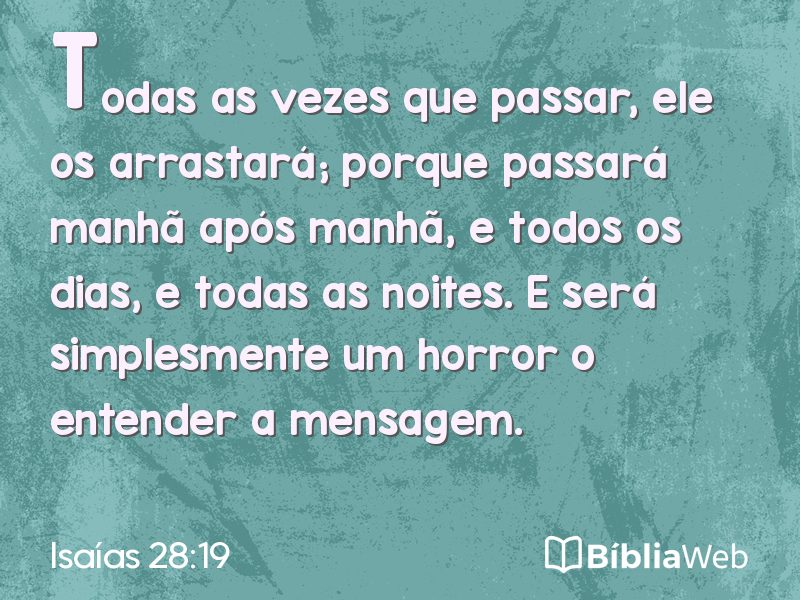 Isaías 28:19 em imagem para compartilhar