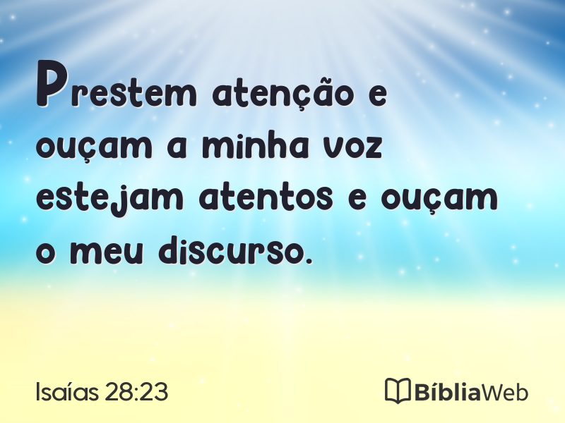 Isaías 28:23 em imagem para compartilhar