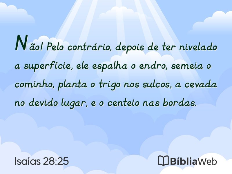 Isaías 28:25 em imagem para compartilhar