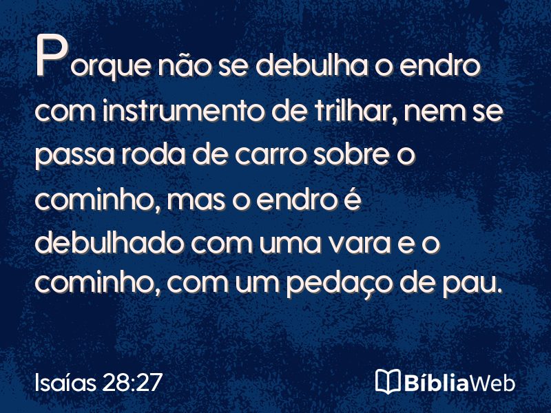 Isaías 28:27 em imagem para compartilhar
