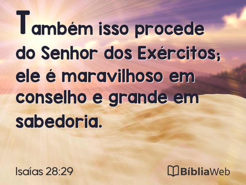 Isaías 28:29 em imagem para compartilhar