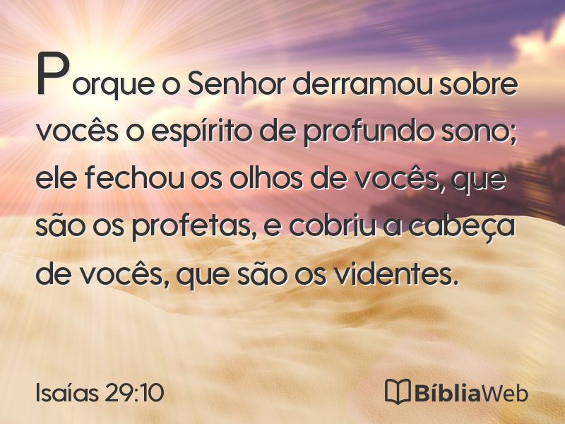 Isaías 29:10 em imagem para compartilhar