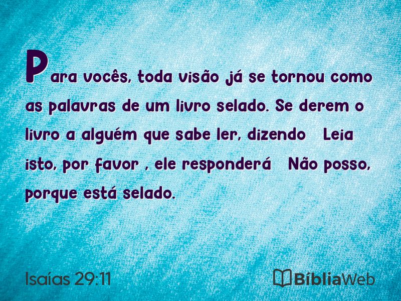 Isaías 29:11 em imagem para compartilhar