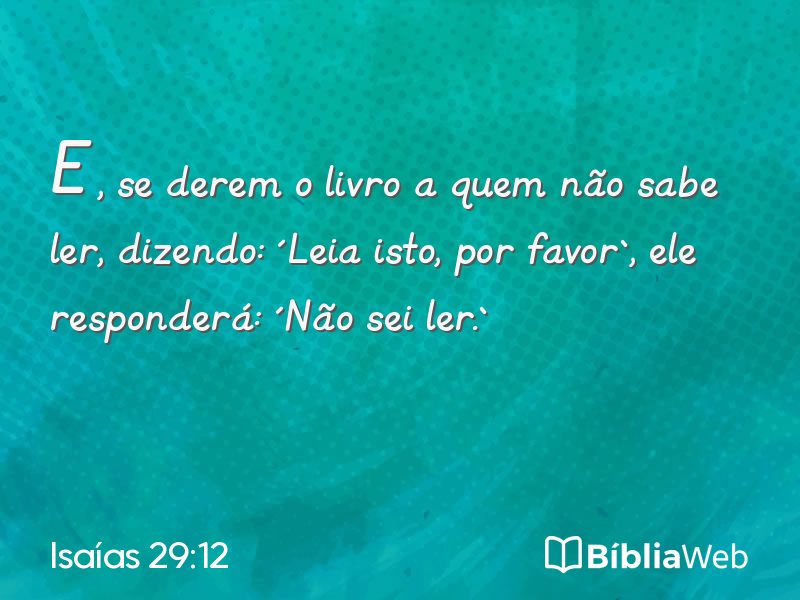 Isaías 29:12 em imagem para compartilhar