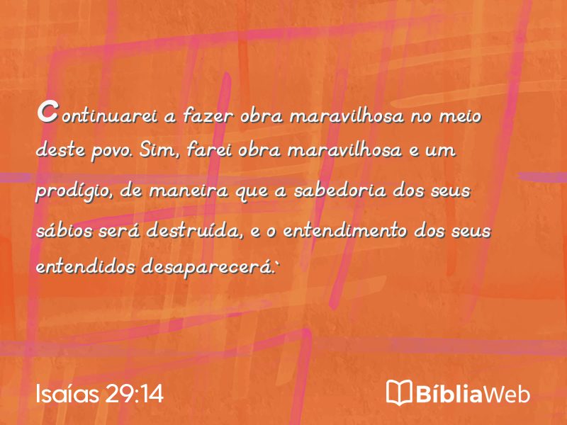 Isaías 29:14 em imagem para compartilhar