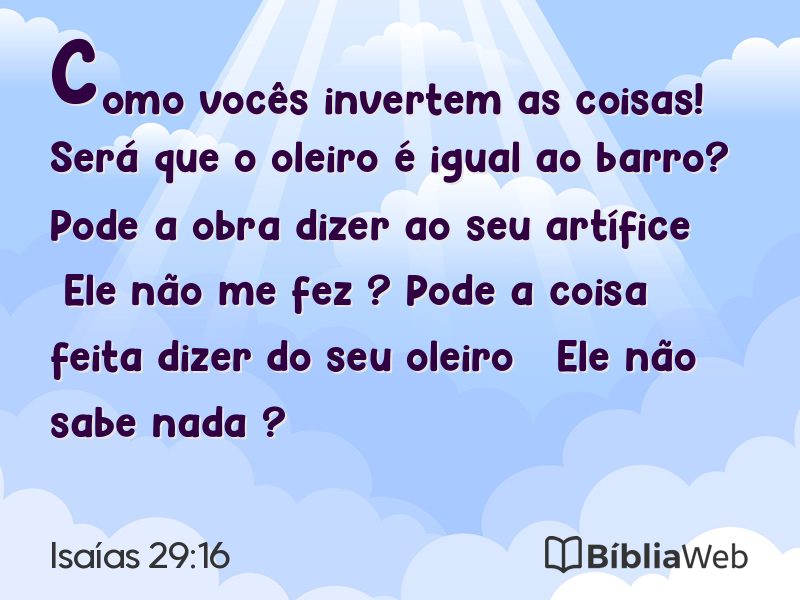 Isaías 29:16 em imagem para compartilhar