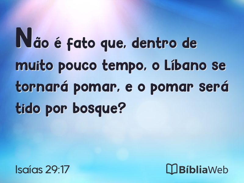 Isaías 29:17 em imagem para compartilhar