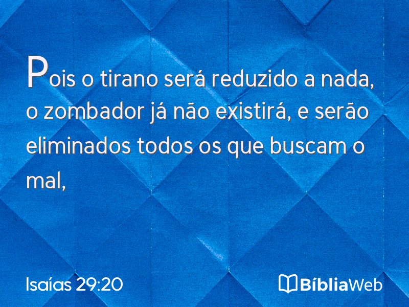 Isaías 29:20 em imagem para compartilhar