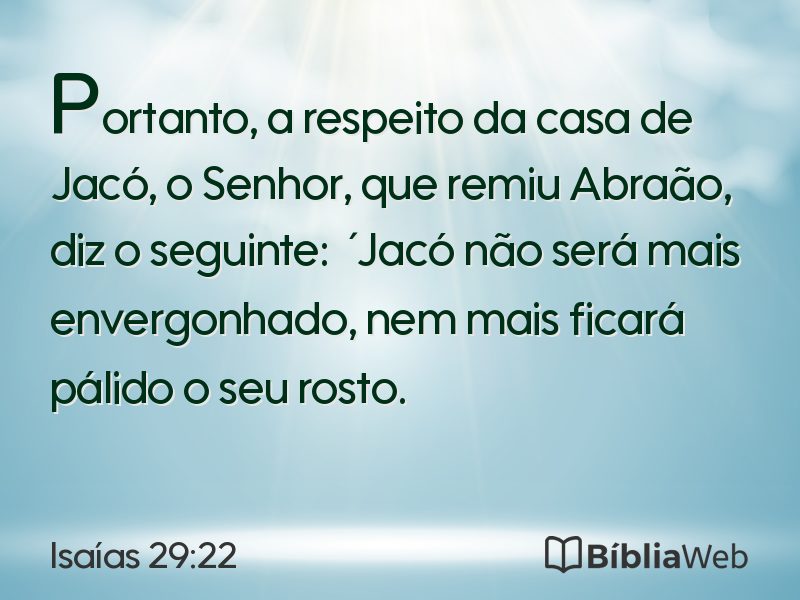 Isaías 29:22 em imagem para compartilhar