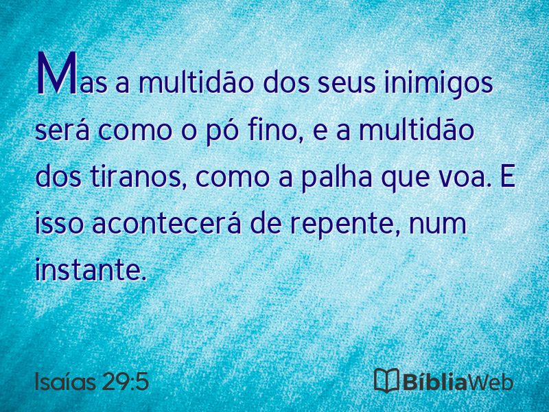 Isaías 29:5 em imagem para compartilhar