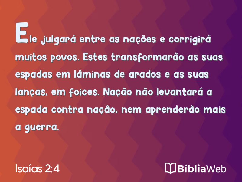 Isaías 2:4 em imagem para compartilhar