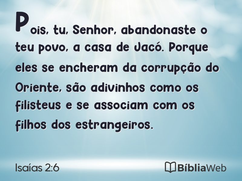 Isaías 2:6 em imagem para compartilhar