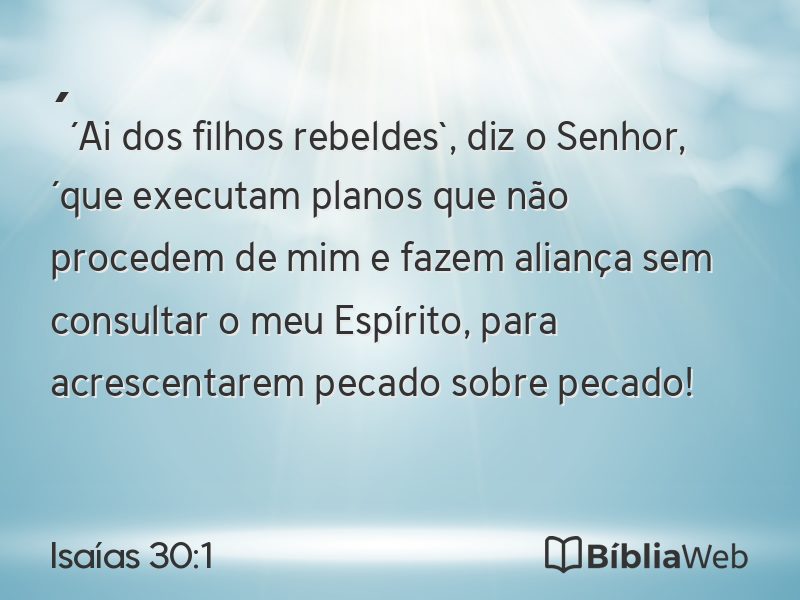 Isaías 30:1 em imagem para compartilhar