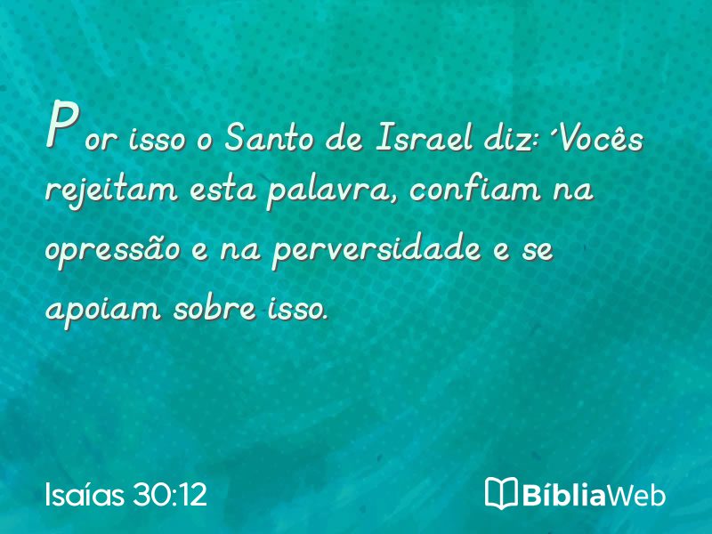Isaías 30:12 em imagem para compartilhar