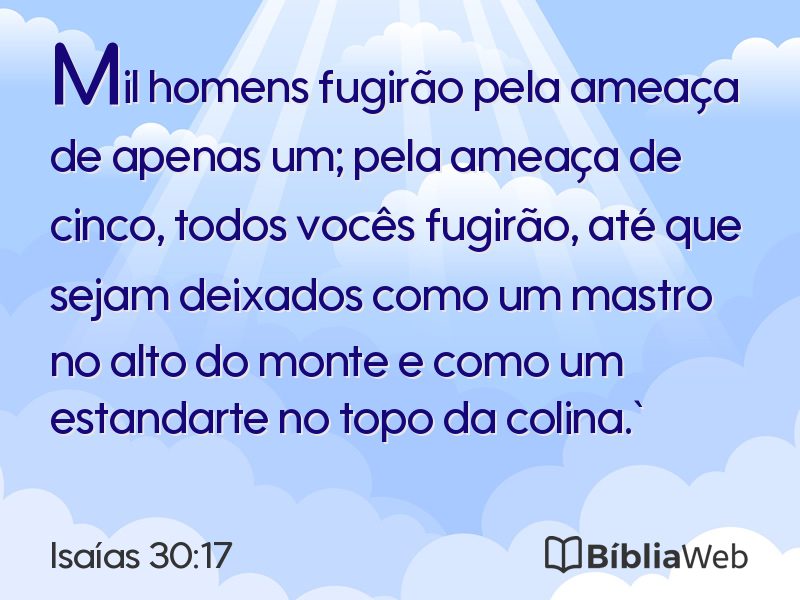Isaías 30:17 em imagem para compartilhar
