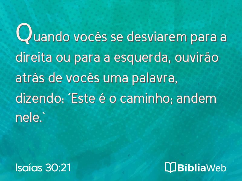 Isaías 30:21 em imagem para compartilhar