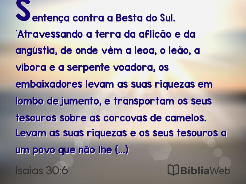 Isaías 30:6 em imagem para compartilhar