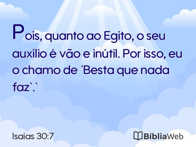 Isaías 30:7 em imagem para compartilhar
