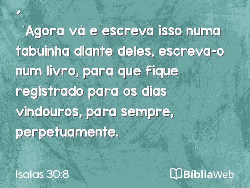 Isaías 30:8 em imagem para compartilhar